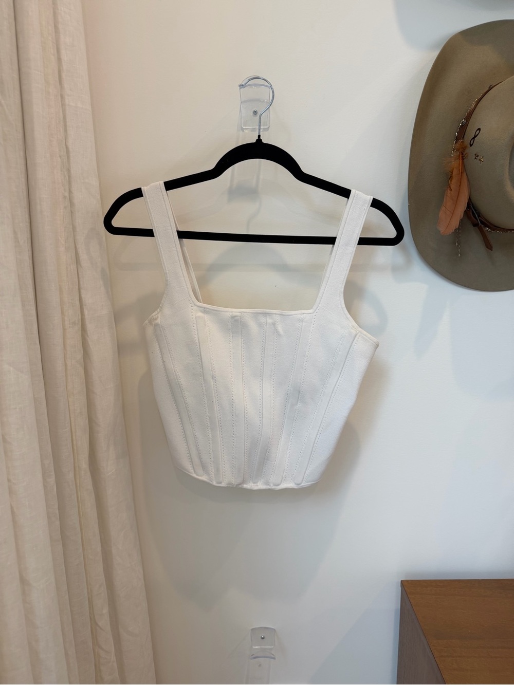 Dion Lee White Square-Neck Corset Crop Top